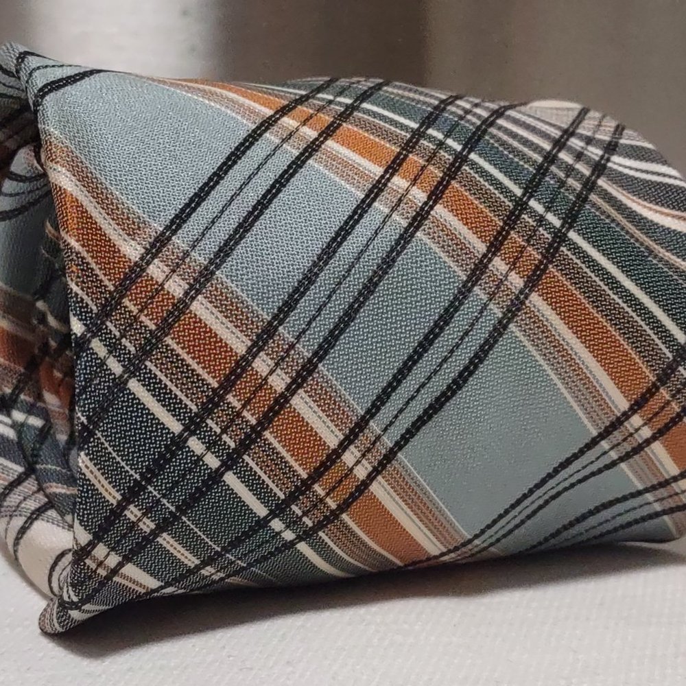 Vintage 1970s Era John Harberger Mr John Retro Hipster Necktie Check Plaid Tie